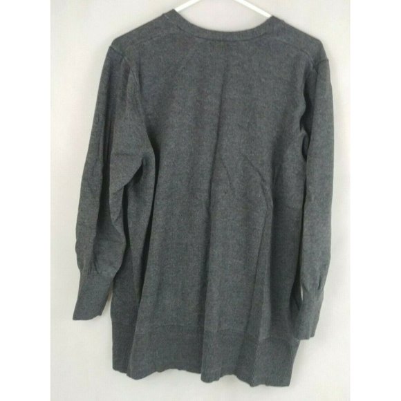 Apt.9 Womens Gray Button Up Cardigan With Rhinestone Embellished Pockets Size XL - Picture 2 of 6